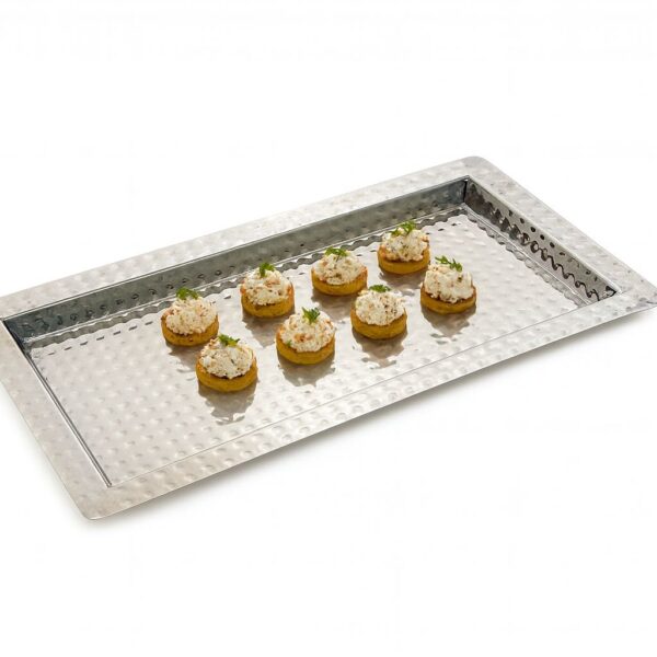 Hammered Stainless Steel Serving Tray